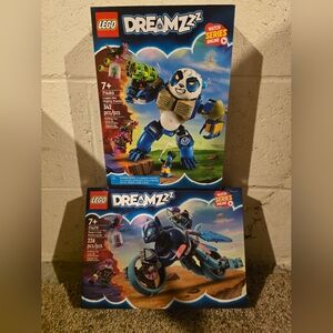 Lego DREAMZzz LOT (2): 71479 Zoey's Cat Motorcycle & 71480 Logan the Panda